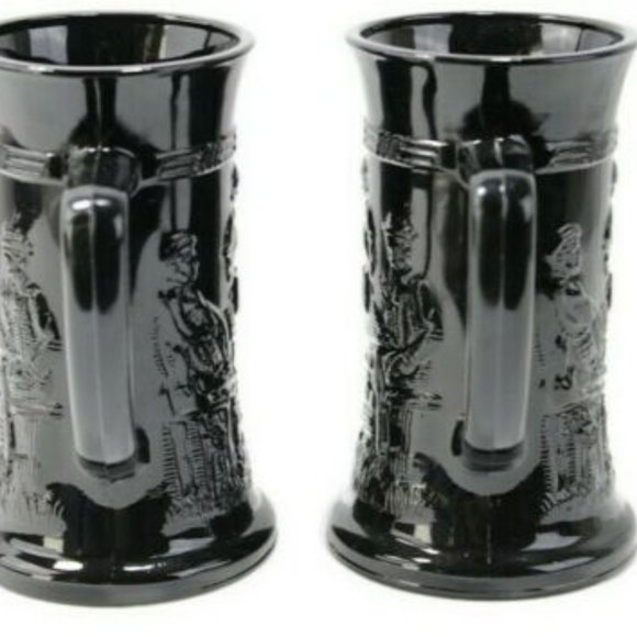 Japanese Black Ceramic Tall Mug Soldier Print - Picture 3 of 6